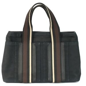 Authentic Hermes Troca Horizontal MM Tote Bag, Black color, Canvas & Leather